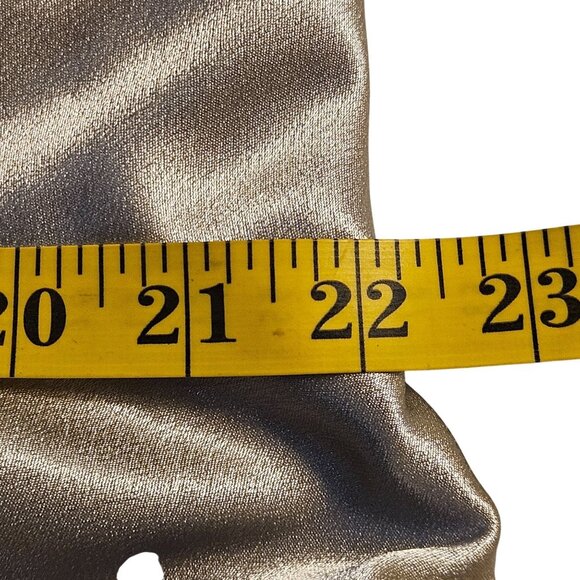 Birdy Grey One Shoulder Satin Maxi Dress Champagne 3X Formal Wedding Trendy Luxe - Picture 14 of 16